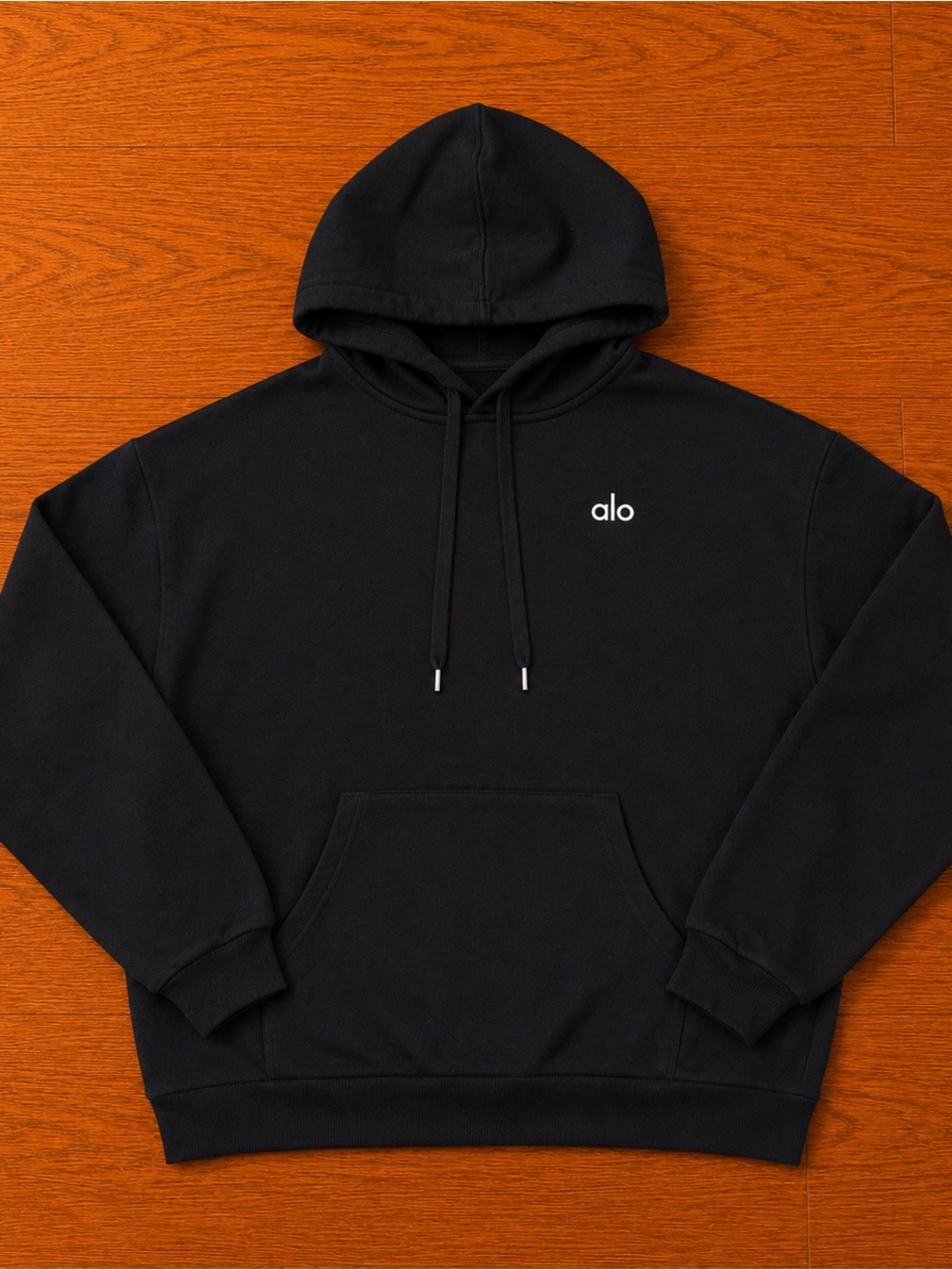 ALO Yoga Men's Black Hoodie with White Logo